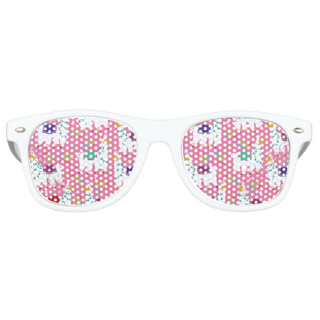 Lunettes De Fête Retro Motif de lama mignon (Devant)