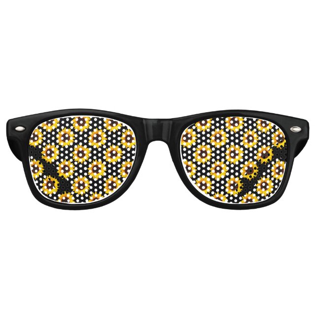 Lunettes De Fête Retro Motif de tournesol (Devant)