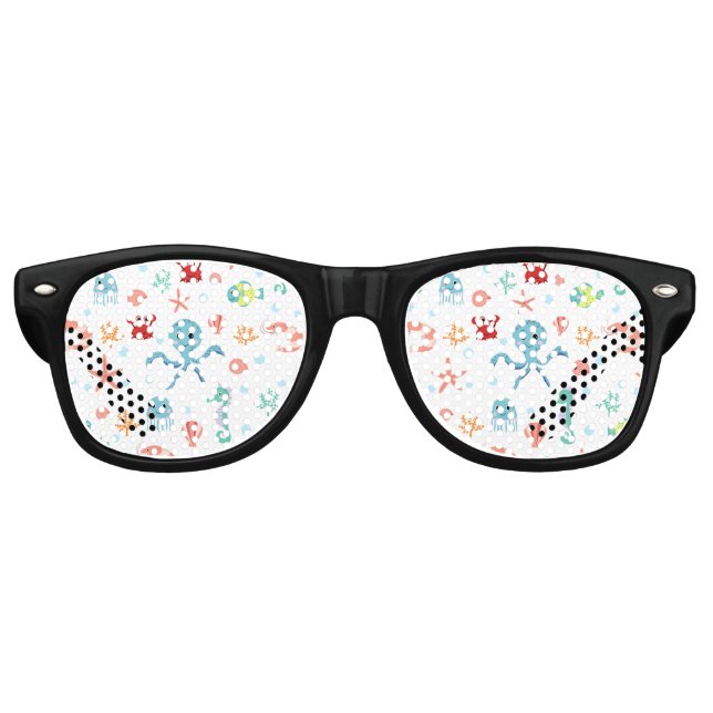 Lunettes De Fête Retro Motif du monde marin (Devant)