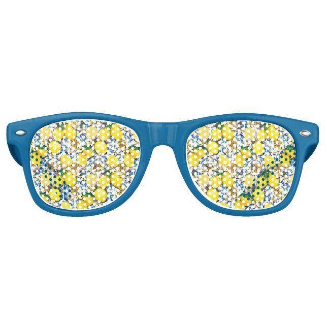 Lunettes De Fête Retro Motif traditionnel méditerranéen aux citrons (Devant)