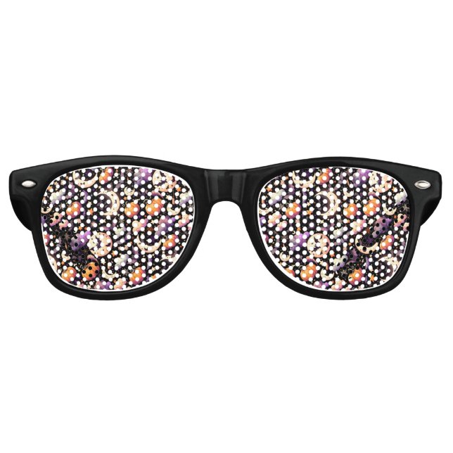 Lunettes De Fête Retro Motif Whimsical Halloween Night Sky (Devant)