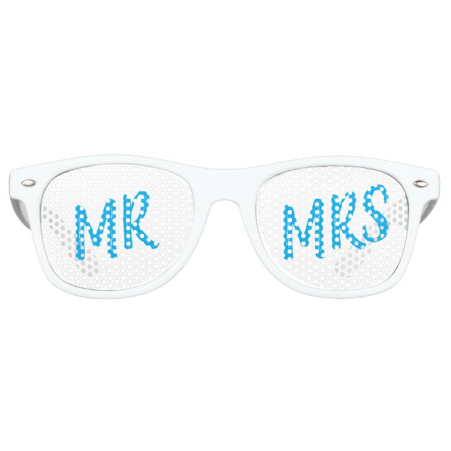 Lunettes De Fête Retro Mr & Mrs Wedding Party Glasses (Devant)