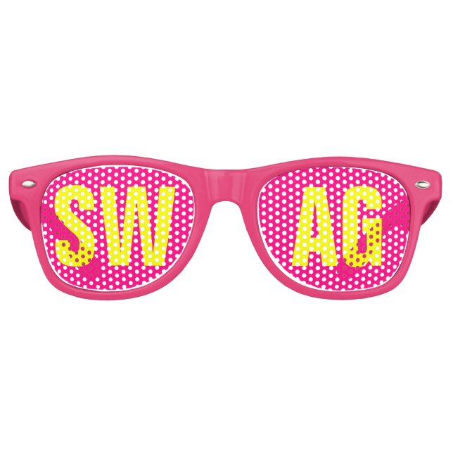 Lunettes De Fête Retro Neon Pink&Yellow Party 'SWAG' (Devant)