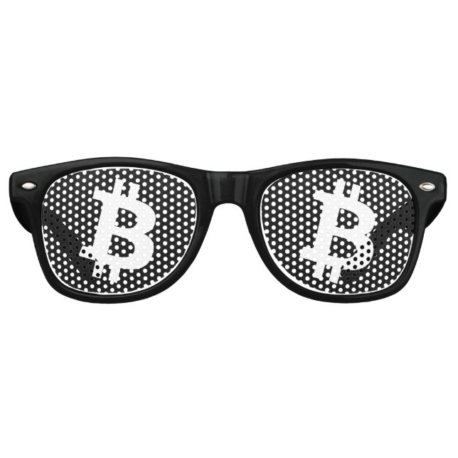 Lunettes De Fête Retro Neurone Bitcoin Noir (Devant)