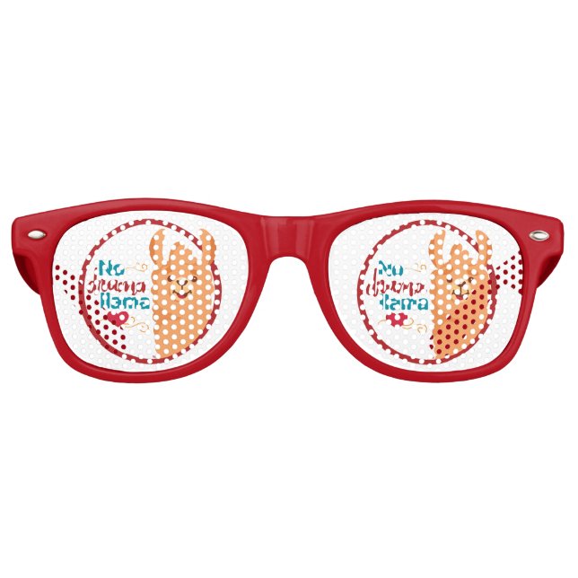 Lunettes De Fête Retro No Drama Llama (Chaud) (Devant)