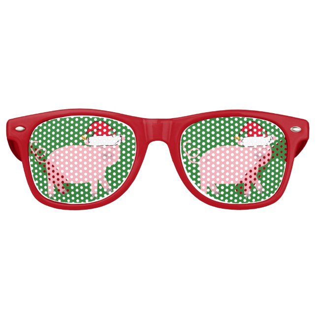 Lunettes De Fête Retro Noël au cochon (Devant)