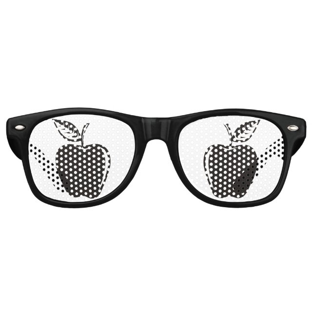 Lunettes De Fête Retro Noir Apple (Devant)
