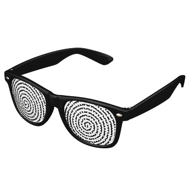 Lunettes De Fête Retro Noir et blanc hypnotisé Abstrait (Angulaire)