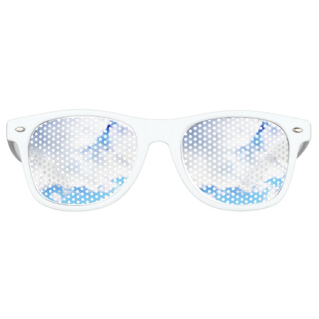 Lunettes De Fête Retro Nuages blancs et ciel bleu (Devant)