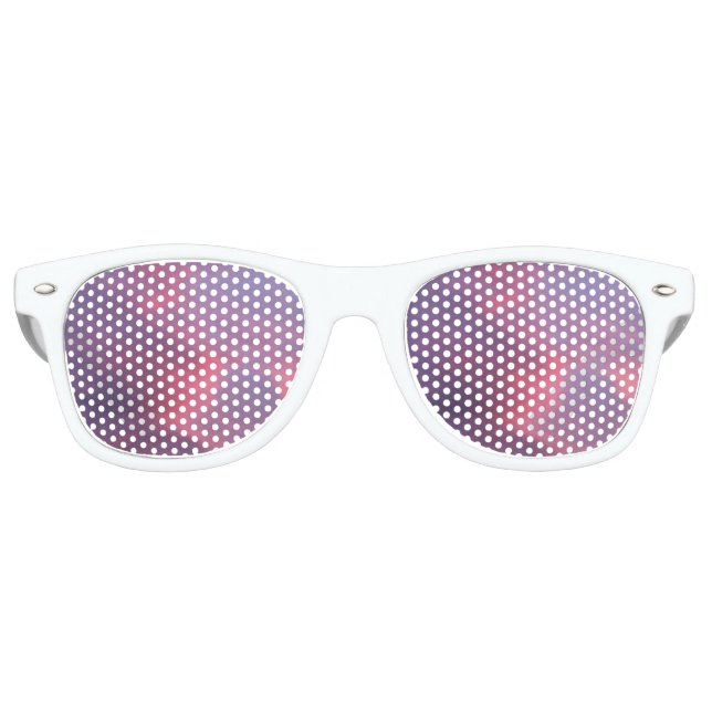Lunettes De Fête Retro Nuages roses bleus (Devant)