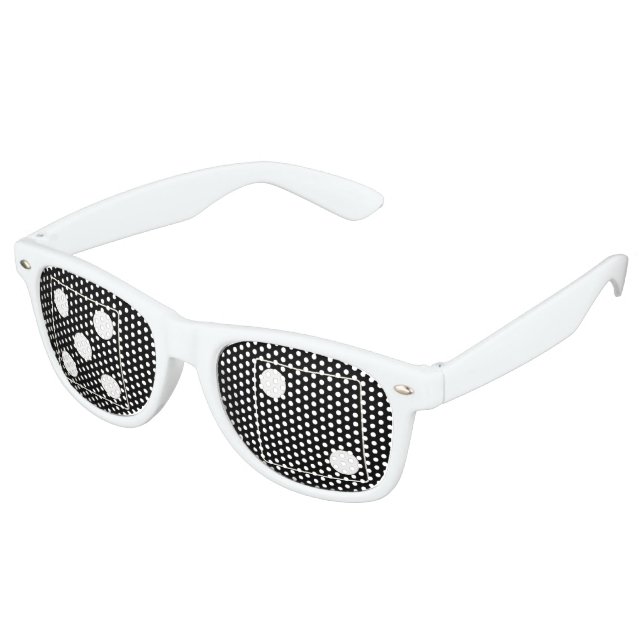 Lunettes De Fête Retro Numéros DICE pips blanc 5 & 2 + vos idées (Angulaire)
