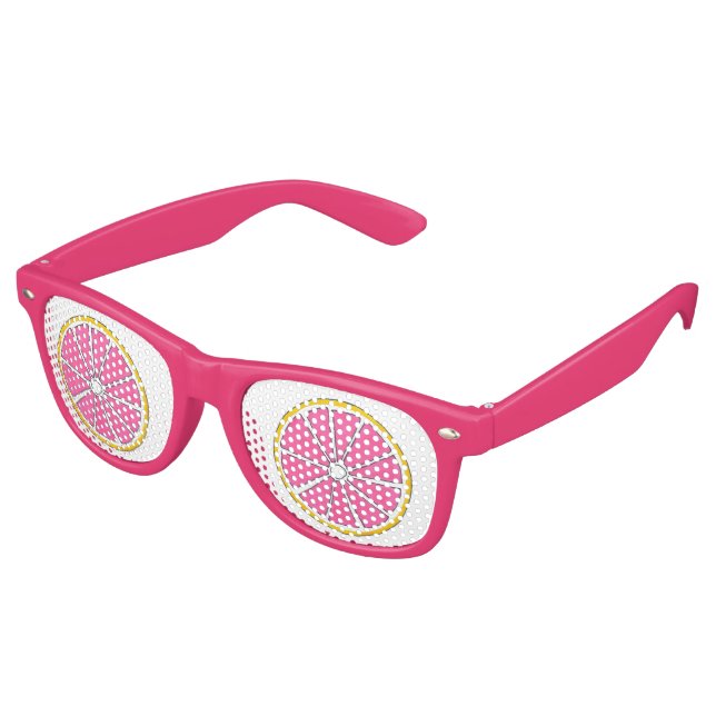 Lunettes De Fête Retro Pamplemousse Tropicale rose Fruit d'agrumes (Angulaire)