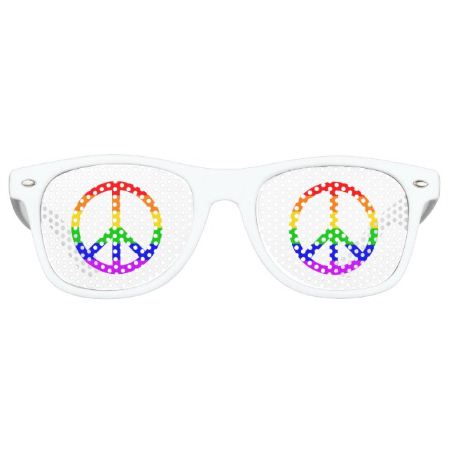Lunettes De Fête Retro Panneau de paix Rainbow (Devant)
