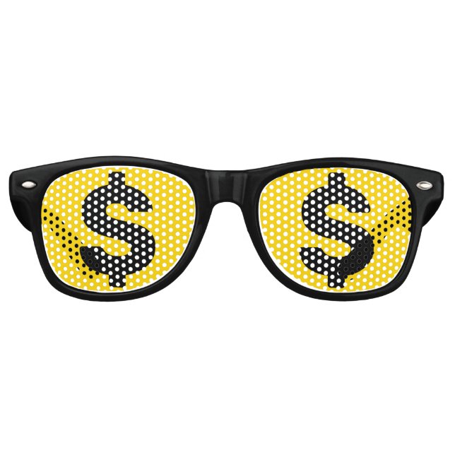 Lunettes De Fête Retro Panneau dollar (Devant)