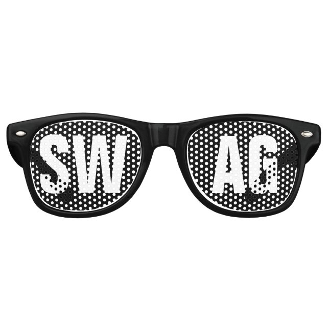 Lunettes De Fête Retro Parti noir et blanc SWAG (Devant)