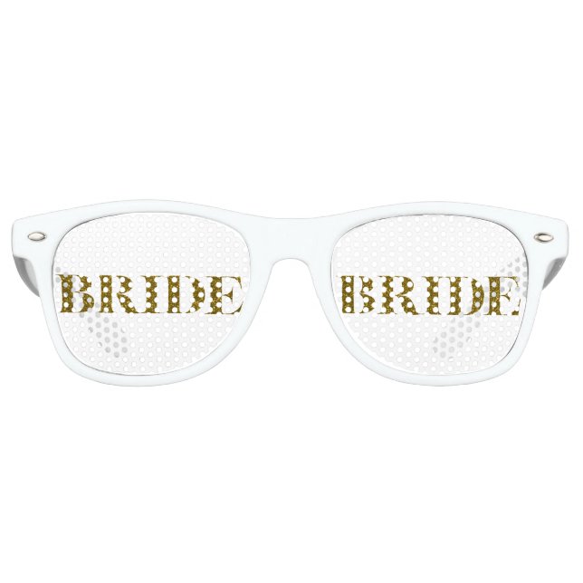 Lunettes De Fête Retro Parties scintillant Bride Gold (Devant)