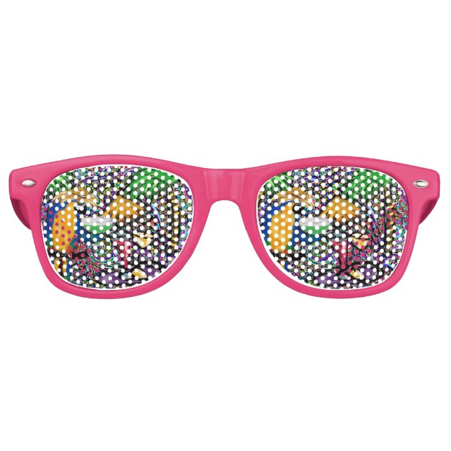 Lunettes De Fête Retro Perroquet de fête sur la plage (Devant)