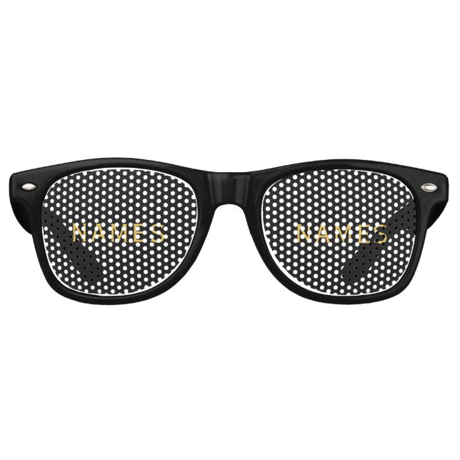 Lunettes De Fête Retro Personalized With Last Name or Nickname on Them (Devant)
