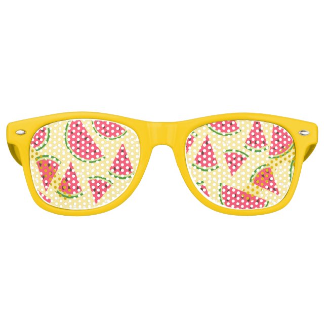 Lunettes De Fête Retro Personnalisé, été amusant retro style motif de pas (Devant)