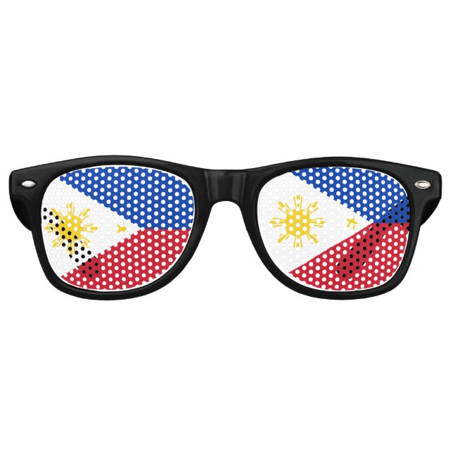 Lunettes De Fête Retro Philippines Adulte Retro Party Shades, Noir (Devant)