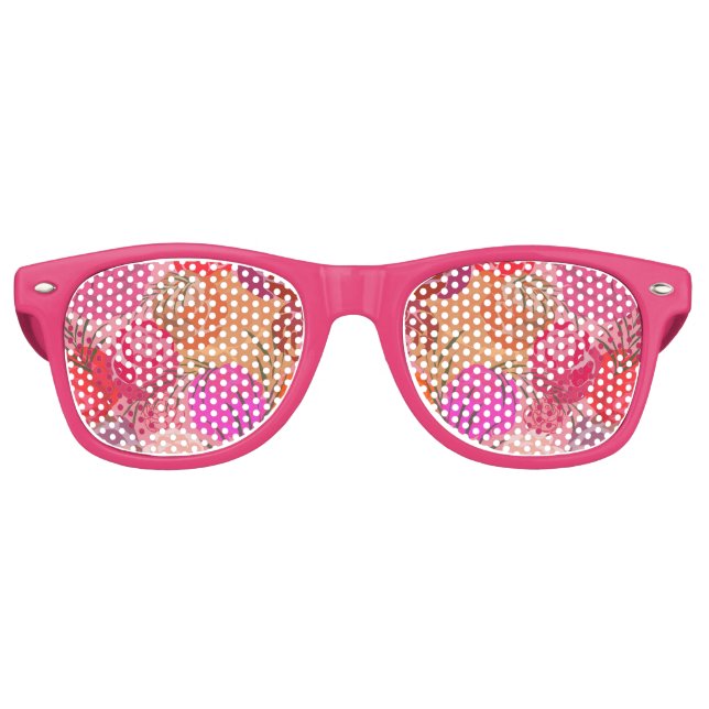 Lunettes De Fête Retro Pink plants (Devant)