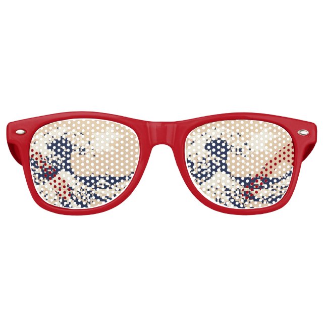 Lunettes De Fête Retro Pixel Tsunami 8 bits Pixel Art (Devant)
