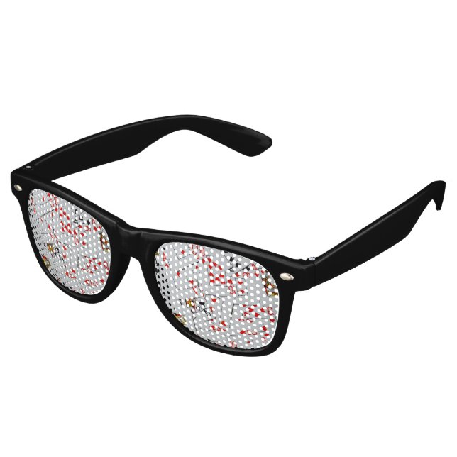 Lunettes De Fête Retro Plateau De Cartes De Jeu Éparpillées, (Angulaire)