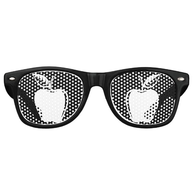 Lunettes De Fête Retro Pomme blanche (Devant)