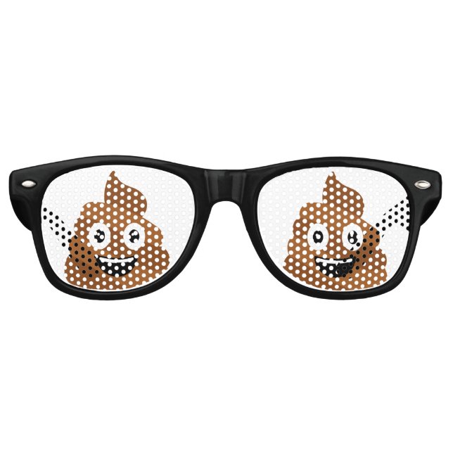 Lunettes De Fête Retro Poop Emoji (Devant)