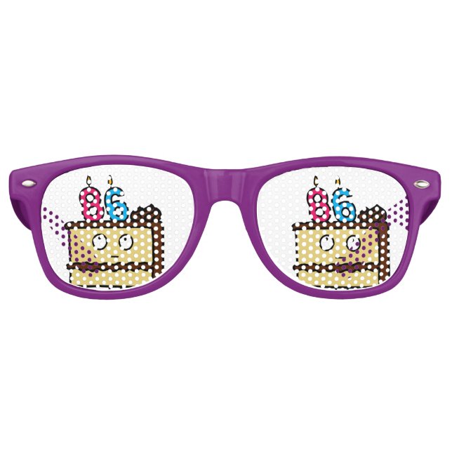 Lunettes De Fête Retro quatre-vingt-sixième Gâteau d'anniversaire avec (Devant)