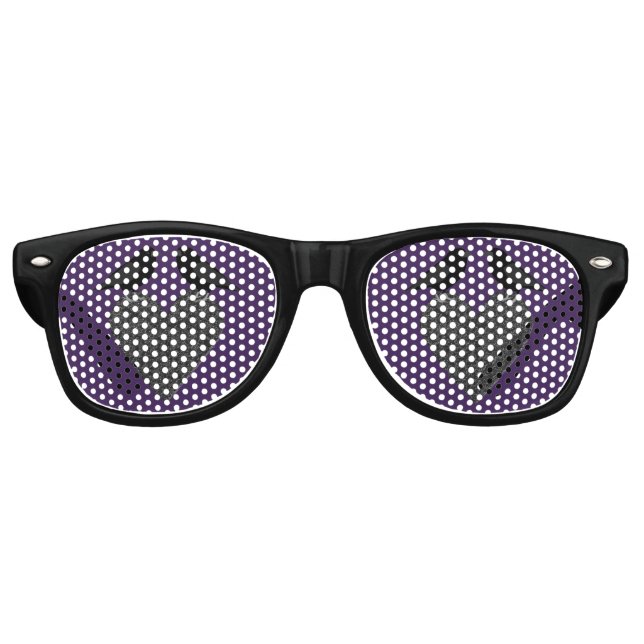 Lunettes De Fête Retro Ravens gothiques et Coeur noir (Devant)