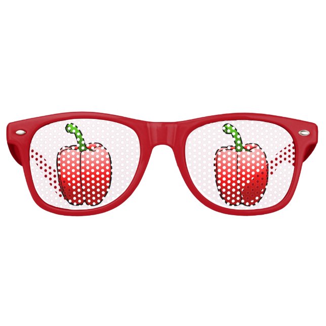 Lunettes De Fête Retro Red Bell Pepper (Devant)