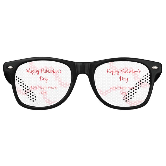 Lunettes De Fête Retro Red glitter lines happy Valentine's day spiral nam (Devant)