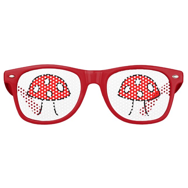Lunettes De Fête Retro Red Mushroom Retro Party Shades (Devant)