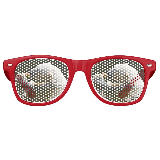 Lunettes De Fête Retro Réflexion d'ours polaire mangeant des fruits (Devant)