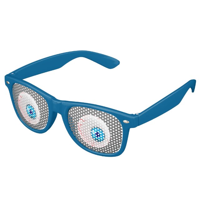 Lunettes De Fête Retro REGARDEZ dans l'oeil bleu sans un clin d'oeil (Angulaire)