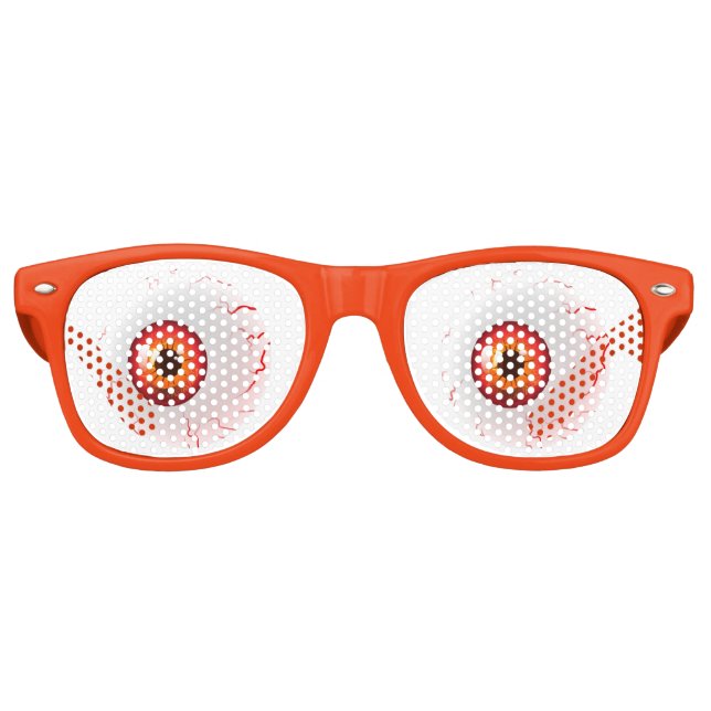 Lunettes De Fête Retro REGARDEZ dans l'oeil orange sans clignotant (Devant)