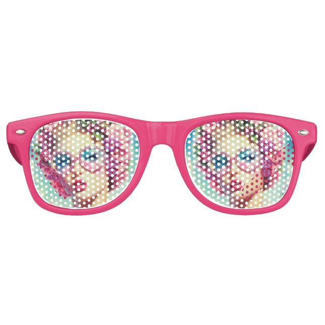 Lunettes De Fête Retro Reine glamour tropicale (Devant)