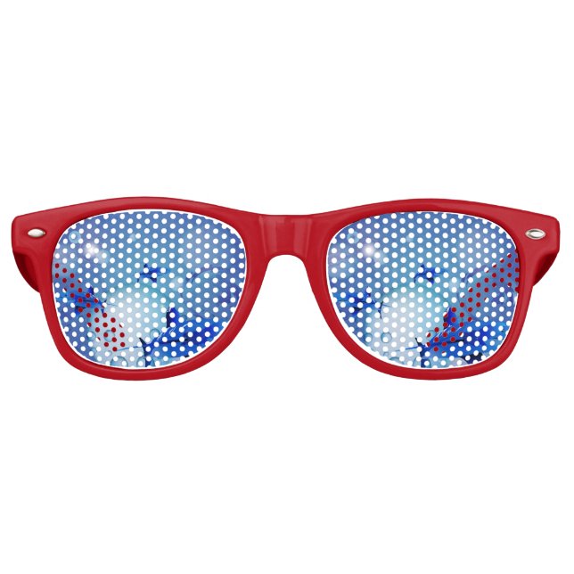 Lunettes De Fête Retro Requins avec bulles (Devant)