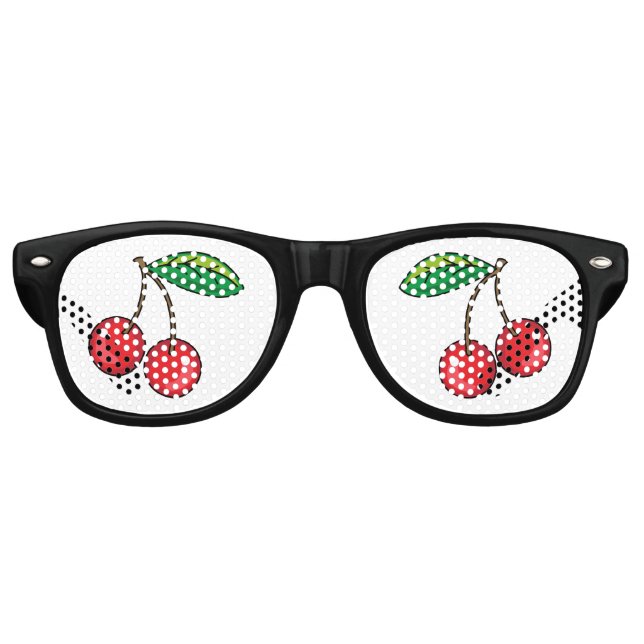 Lunettes De Fête Retro Rockabilly 1950 Red Cherries (Devant)