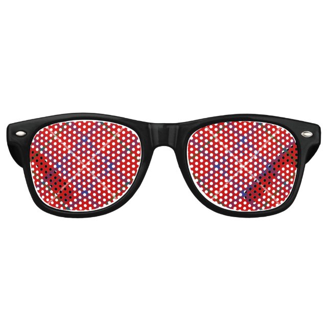 Lunettes De Fête Retro Rose de clan Tartan (Devant)
