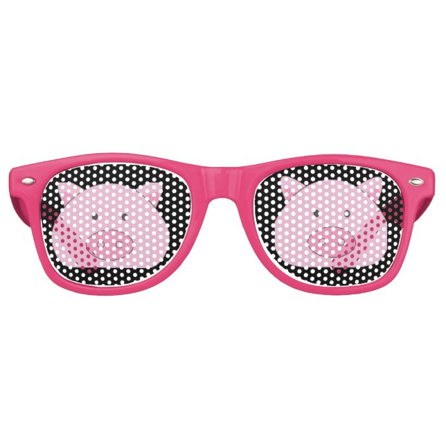 LUNETTES DE FÊTE RETRO ROSE PIG CUTE FUNNY FUNNY FUNGLASSES (Devant)