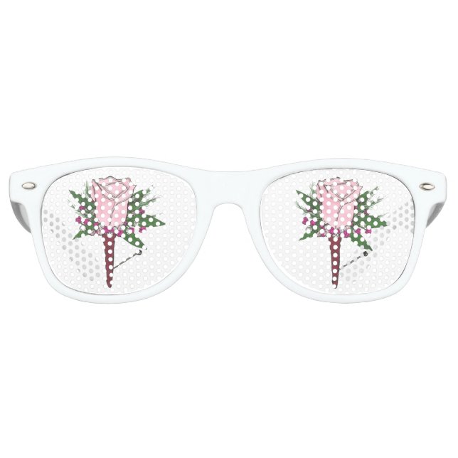 Lunettes De Fête Retro Rose rose Mariage Prom Boutonniere Flower (Devant)