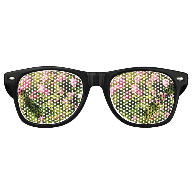 Lunettes De Fête Retro Roses roses en fleurs  (Devant)