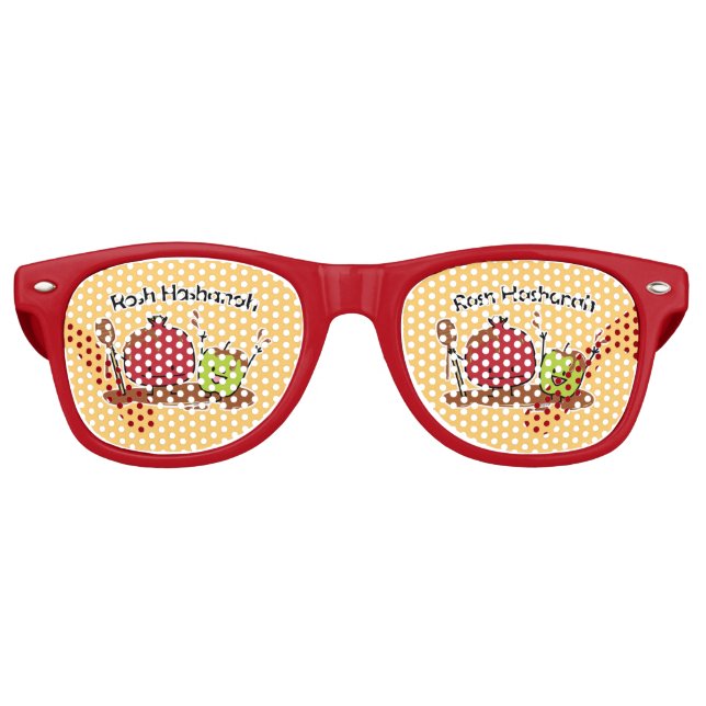 Lunettes De Fête Retro Rosh Hashanah pomme grenade miel juif nouveau (Devant)