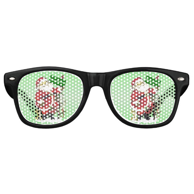 Lunettes De Fête Retro Santa Claus mignons Animaux Joyeux Noël (Devant)