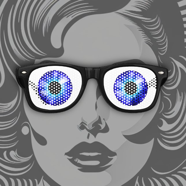 Lunettes De Fête Retro Sapphire Imaginaire couleur yeux (Créateur téléchargé)