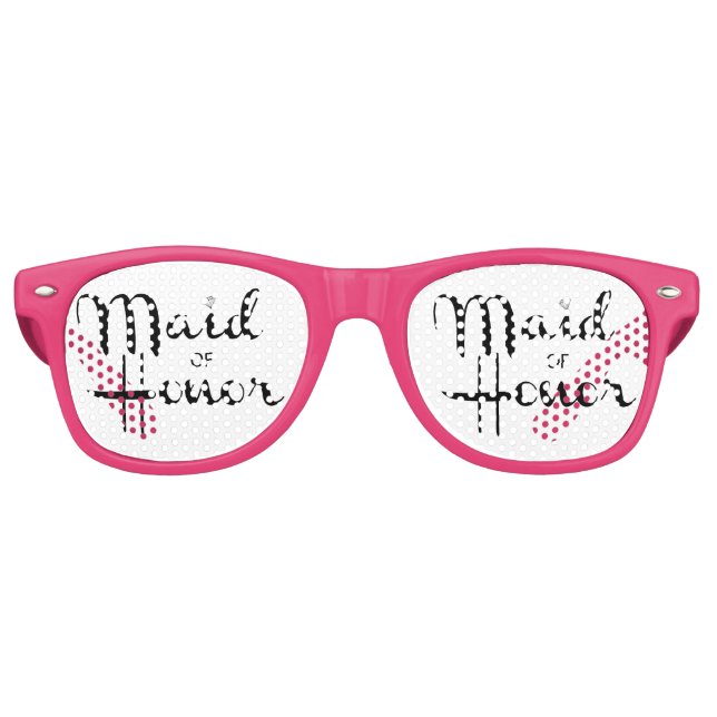 Lunettes De Fête Retro Script rétro de la servante d'honneur (Devant)