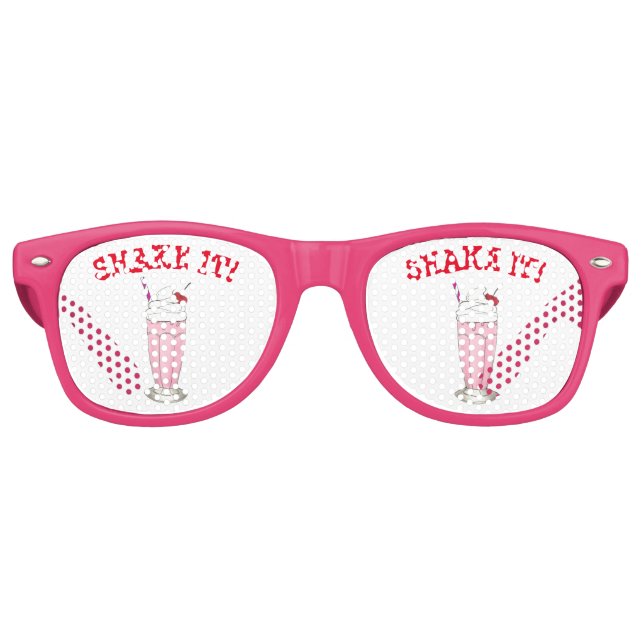 Lunettes De Fête Retro Serrez-Le ! Crème glacée aux fraises roses Boutiqu (Devant)