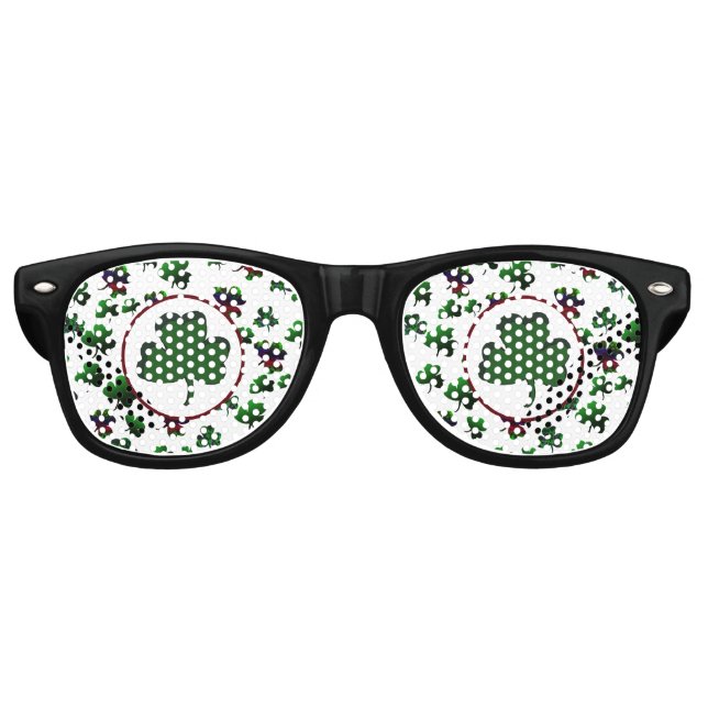 Lunettes De Fête Retro Shamrock arc-en-ciel radiant (Devant)